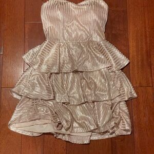 Shimmering Strapless Tiered Dress